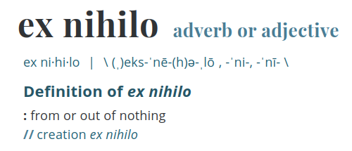 Ex Nihilo definition